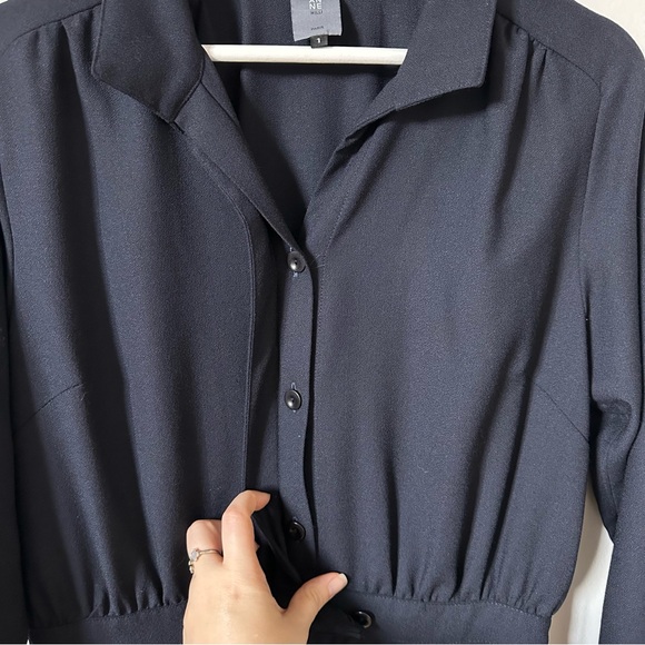 Anne Willi Paris Dark Blue Long Sleeve Dress - Picture 4 of 10